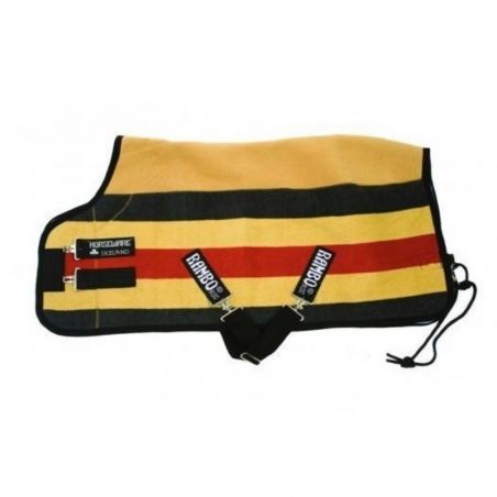 Chemise polaire cheval Rambo Deluxe Horseware rayures jaunes - Le Paturon