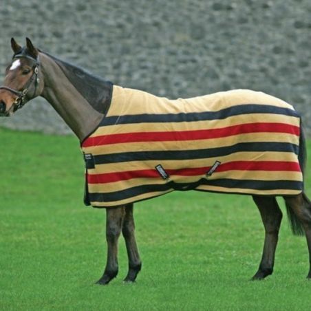 Chemise polaire cheval Rambo Deluxe Horseware rayures jaunes - Le Paturon