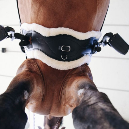 Sangle anatomique courte dressage mouton Kentucky noir - Le  Paturon