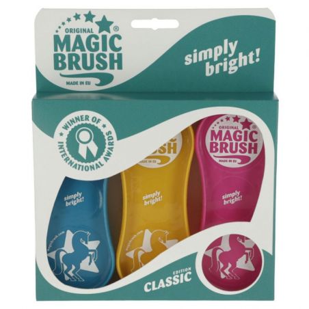 Brosse cheval Magic Brush Stable Pro lot de 3 classic - Le Paturon