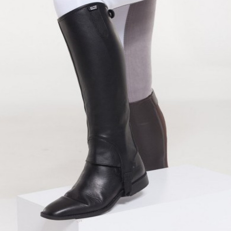 Mini-chaps équitation Exclusive élastique et cuir synthétique ELT - Le Paturon