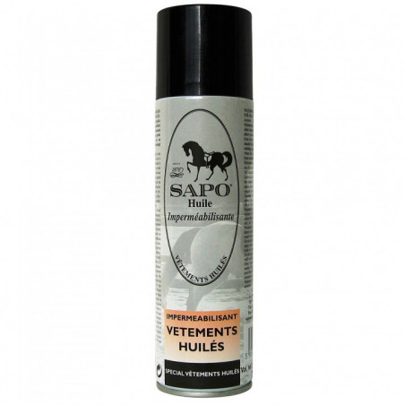 Huile imperméabilisante Sapo vêtements huilés spray 250ml - Le Paturon