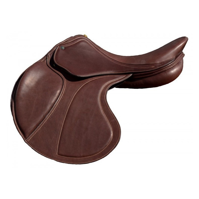 Selle cheval CSO Closer Contact doublée arcade arçon ajustable chêne - Le Paturon