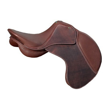 Selle cheval CSO Closer Contact doublée arcade arçon ajustable chêne - Le Paturon