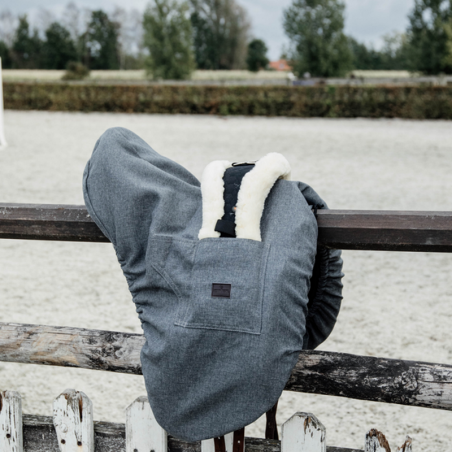 Housse selle Kentucky matelassée gris - Le Paturon