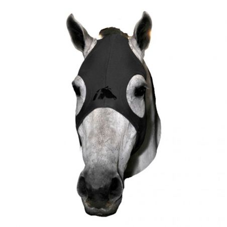 Masque anti stress cheval relaxant Fenwick sans oreilles avec crochets noir - Le Paturon