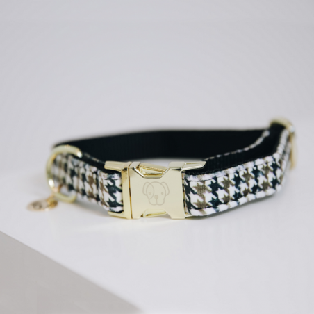 Collier Kentucky chien Pied-de-poule brun - Le Paturon