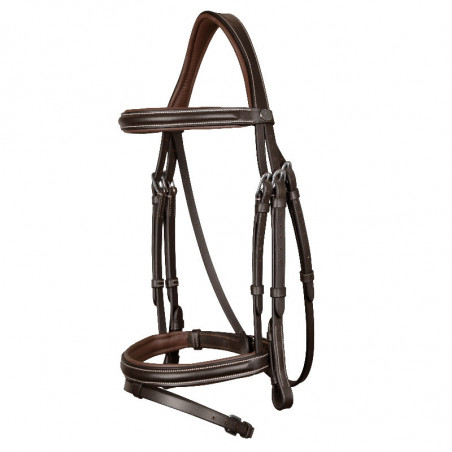 Bridon cheval muserolle combinée classique Working By Dy'on noisette - Le Paturon