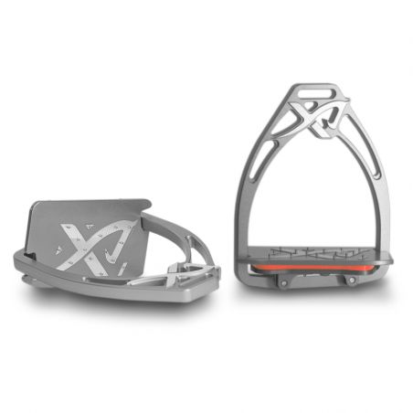 Etrier personnalisable Exalte Orienté équitation gris aluminium - Le Paturon