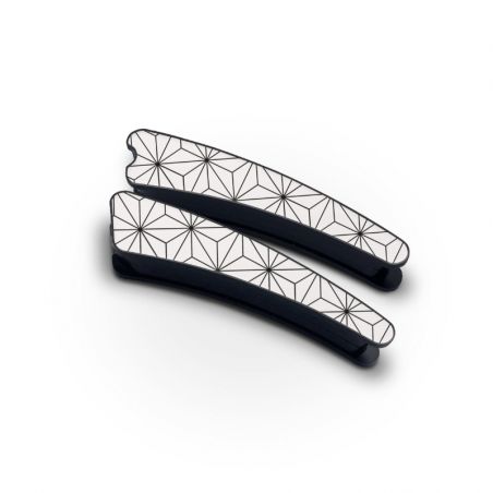 Kit grands magnets Exalte Géométric étrier personnalisable équitation blanc et noir - Le Paturon