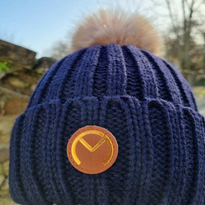 Bonnet équitation Mademoiselle Cavalière Pompon Gold marine - Le Paturon