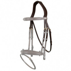 Têtière avec sous-gorge Dy'on D Collection cheval noisette - Le Paturon