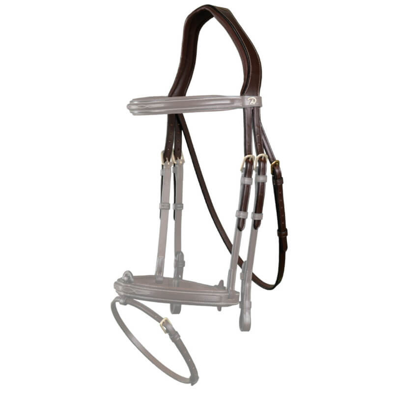 Têtière avec sous-gorge Dy'on D Collection cheval noisette - Le Paturon