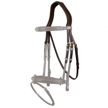Têtière avec sous-gorge Dy'on D Collection cheval noisette - Le Paturon