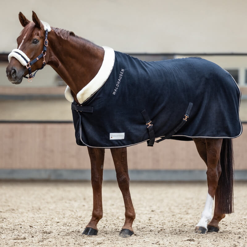 Chemise polaire cheval Waldhausen Modern Rosé bleu nuit - Le Paturon