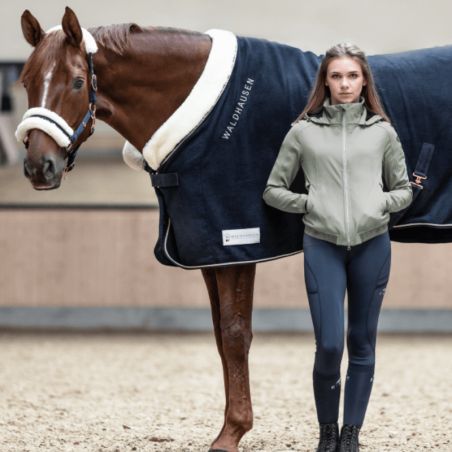 Chemise polaire cheval Waldhausen Modern Rosé bleu nuit - Le Paturon