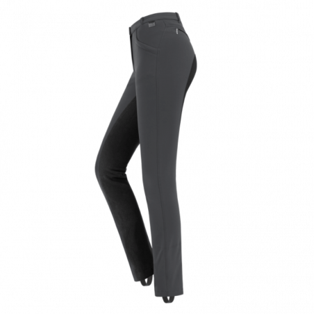 Pantalon Micro Jodhpur Elt fond peau femme équitation noir asphalte - Le Paturon