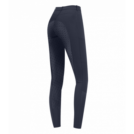 Pantalon Micro Sport Silikon Elt fond silicone femme équitation bleu nuit - Le Paturon