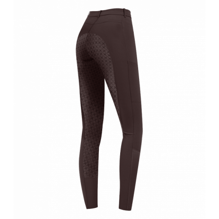Pantalon Micro Sport Silikon Elt fond silicone femme équitation chocolat - Le Paturon