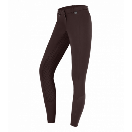 Pantalon Micro Sport Silikon Elt fond silicone femme équitation chocolat - Le Paturon
