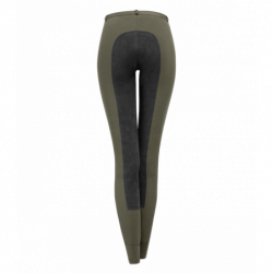 Pantalon Fun Sport Elt fond peau femme équitation kaki - Le Paturon
