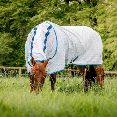 Couverture Aussie Anti-mouche Anti Uv cheval Amigo all rounder Horseware bleu - Le Paturon