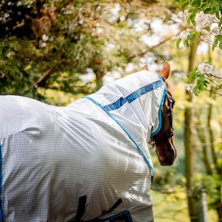 Couverture Aussie Anti-mouche Anti Uv cheval Amigo all rounder Horseware bleu - Le Paturon