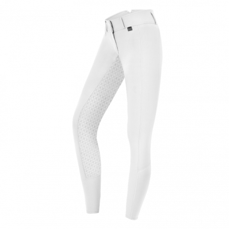 Pantalon Micro Sport Silikon Elt taille haute enfant équitation blanc - Le Paturon