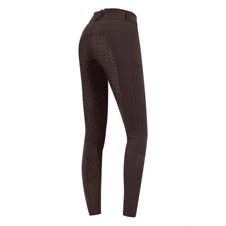 Pantalon Micro Sport Silikon Elt taille haute enfant équitation chocolat - Le Paturon