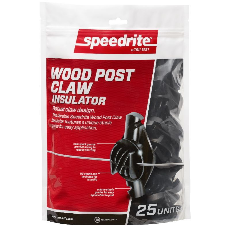 Isolateur W noir Speedrite pour piquet bois clôture cheval lot de 25 - Le Paturon