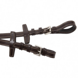 Rênes cheval Antarès Signature 16 mm cuir grip et arrêtoirs - Le Paturon