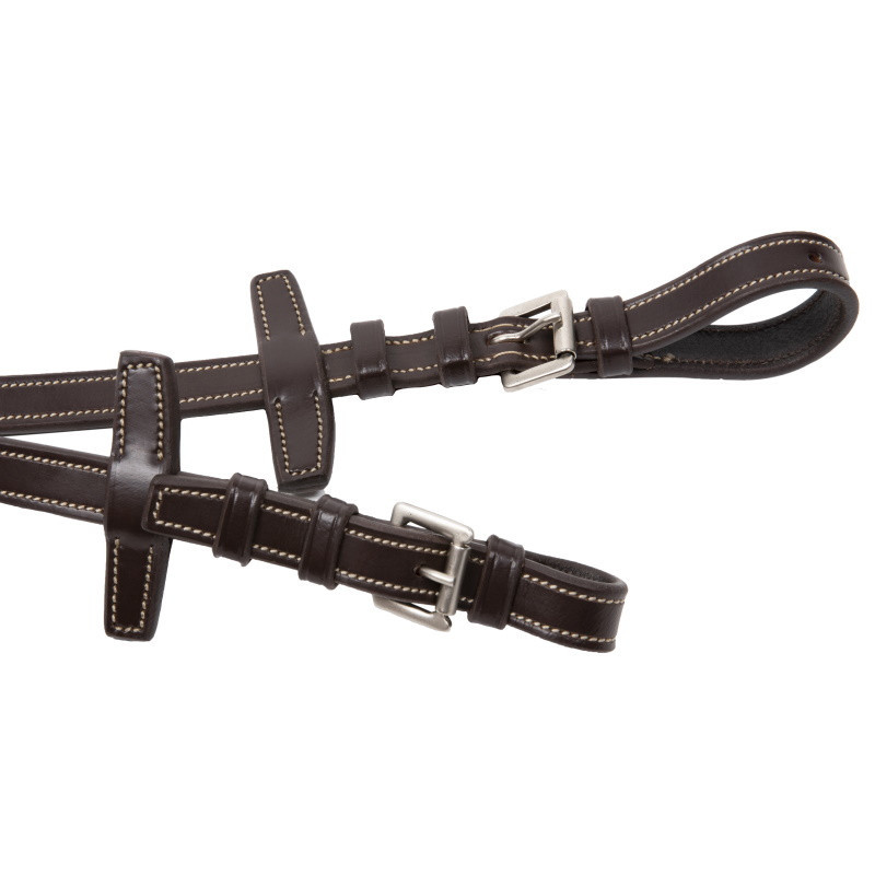 Rênes cheval Antarès Signature 16 mm cuir grip et arrêtoirs - Le Paturon