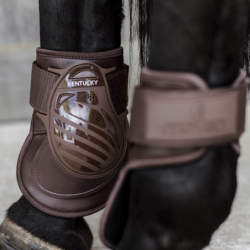 Protège-boulets Kentucky Horsewear Deep velcro long cheval marron - Le Paturon