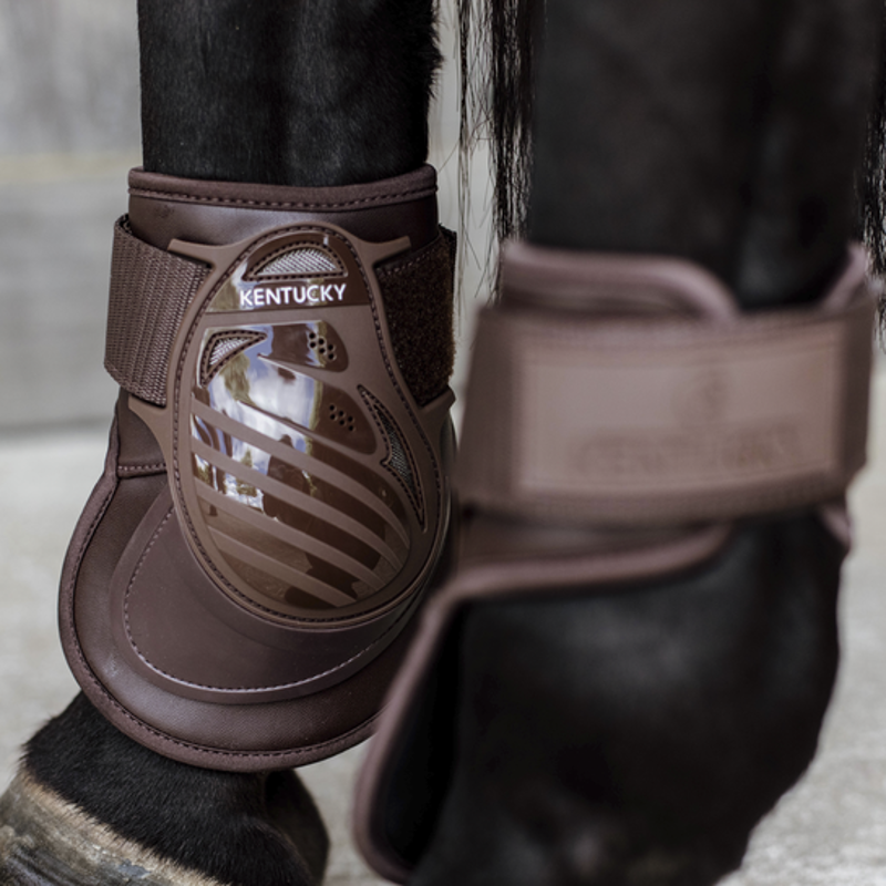 Protège-boulets Kentucky Horsewear Deep velcro long cheval marron - Le Paturon