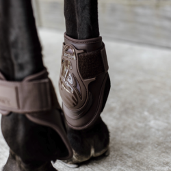 Protège-boulets Kentucky Horsewear Deep velcro long cheval marron - Le Paturon