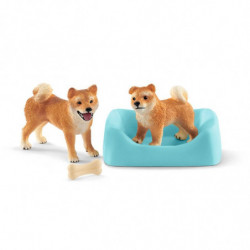 Chienne et chiot Shiba Inu Schleich figurine - Le Paturon