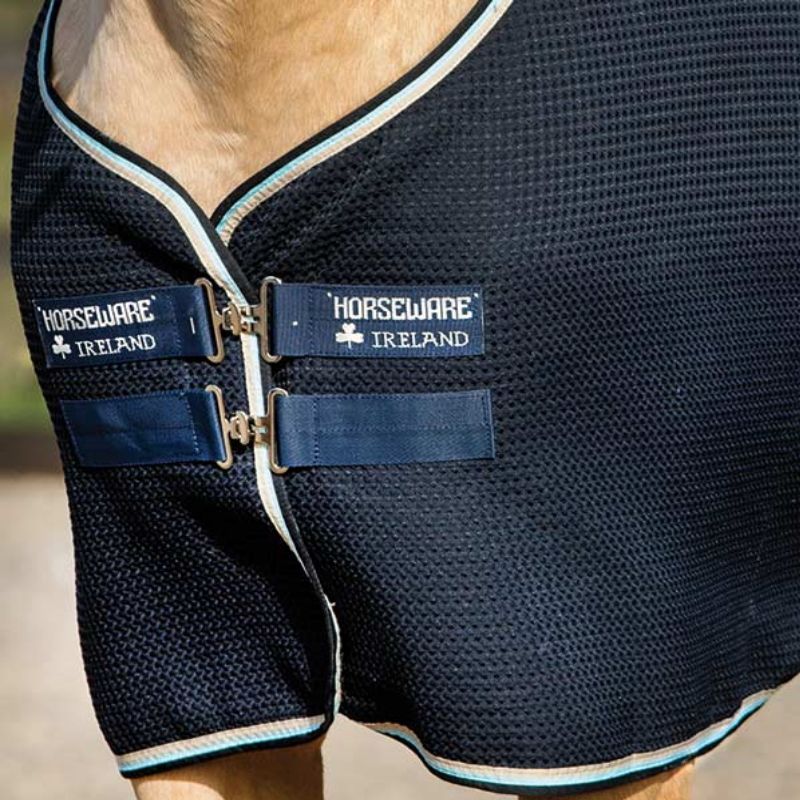 Séchante cheval Horseware Techni-Waffle Cooler marine - Le Paturon