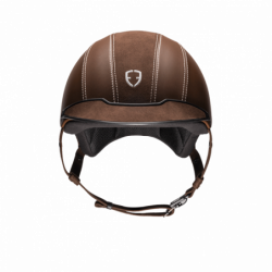 Casque équitation Egide Epona alcantara visière classique moka - Le Paturon