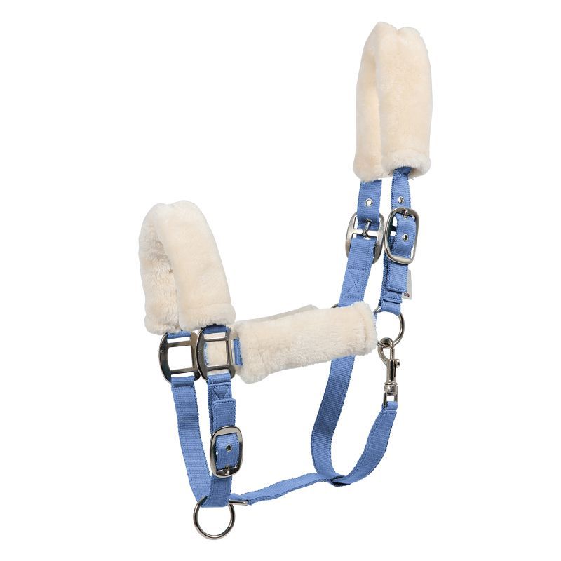 HKM 11796 Licol D'évêque Rembourré En Peluche Pour Cheval Bleu Roi Poney