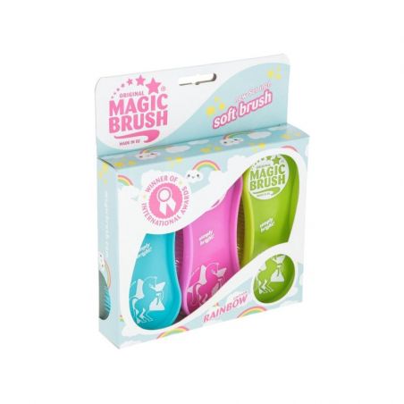 Brosse cheval Magic Brush Stable Pro lot de 3 rainbow - Le Paturon