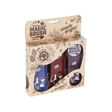 Brosse cheval Magic Brush Stable Pro lot de 3 wildberry - Le Paturon