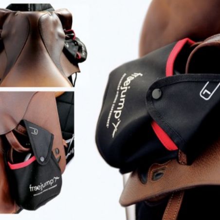 Housses étriers équitation Stirrup Pocket Freejump néoprène gris anthracite - Le Paturon