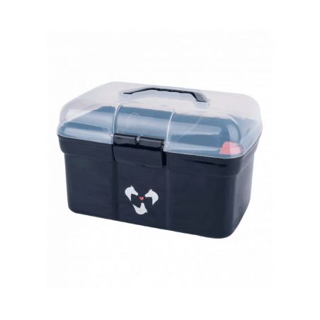 Coffre de pansage Lucky Unicorn Waldhausen 7 pièces enfant équitation bleu nuit gris - Le Paturon