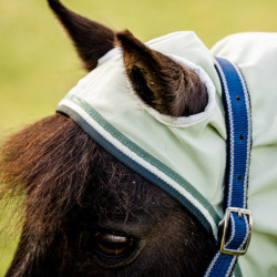 Chemise anti-mouche shetland dermite Rambo Petite Hoody Horseware beige vert - Le Paturon