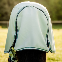 Chemise anti-mouche shetland dermite Rambo Petite Hoody Horseware beige vert - Le Paturon