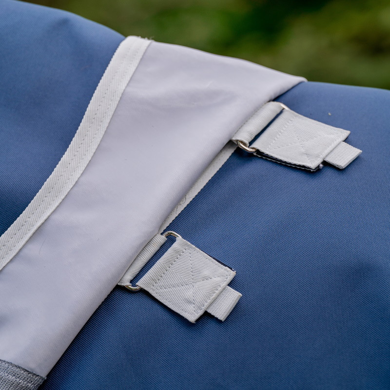 Chemise anti-mouche cheval Amigo AmEco Combi Horseware avec couvre-cou bleu gris - Le Paturon