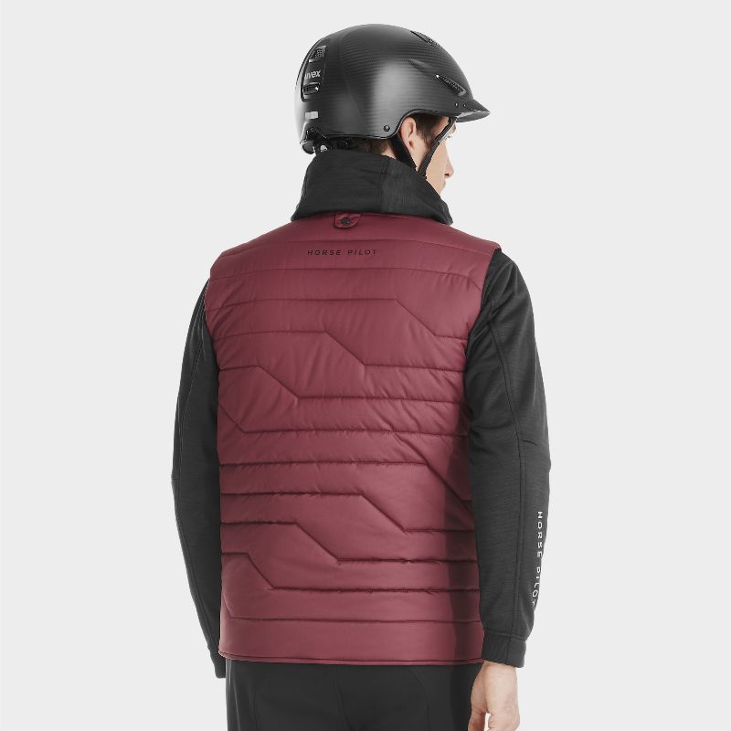 Gilet équitation homme chauffant E-Kelvin Horse Pilot rouge foncé - Le Paturon