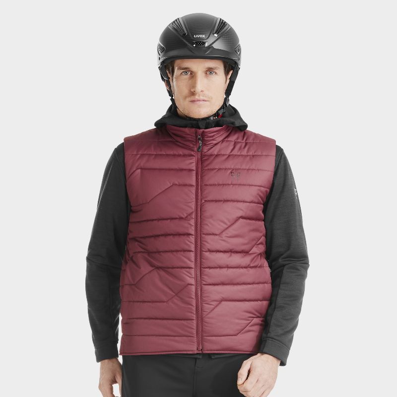 Gilet équitation homme chauffant E-Kelvin Horse Pilot rouge foncé - Le Paturon