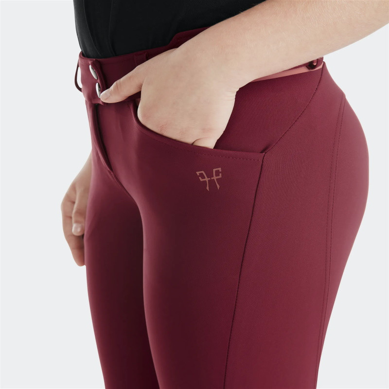 Pantalon équitation fille X-Design Horse Pilot rouge foncé - Le Paturon