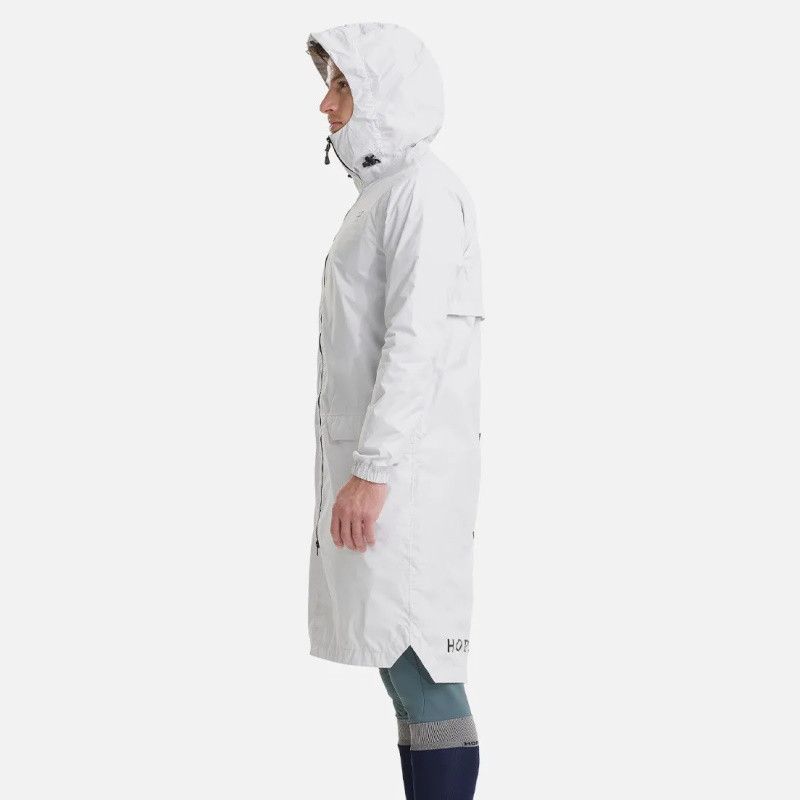 Veste longue imperméable homme équitation Raintech Horse Pilot gris clair - Le Paturon